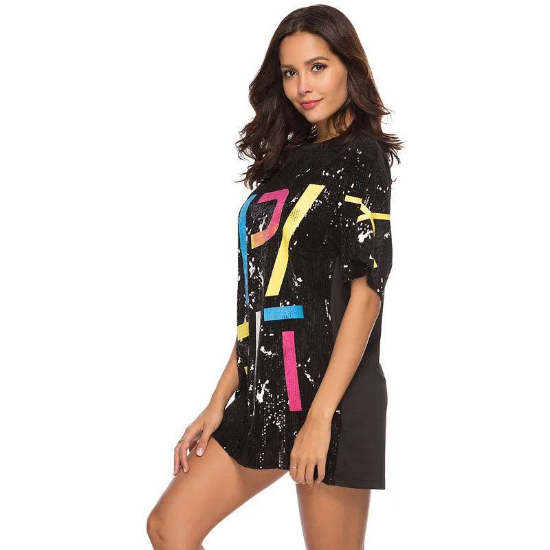 Casual Loose Sequin Short Dress