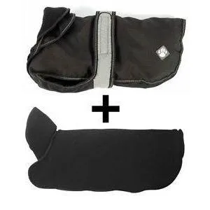 Danish Design - The Ultimate 2 in 1 Waterproof and Fleece Dog Coat - Black