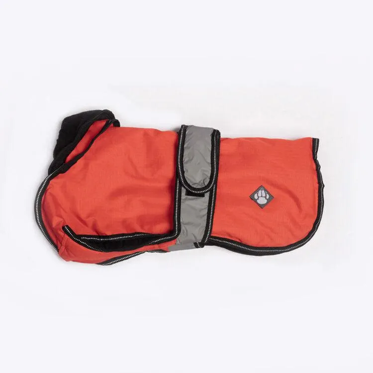 Danish Design - The Ultimate 2 in 1 Waterproof and Fleece Dog Coat - Orange/Red