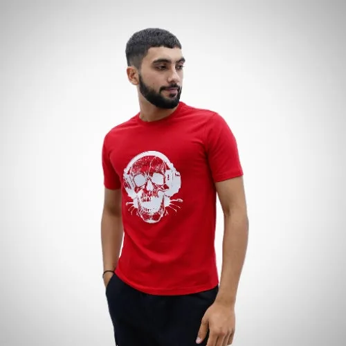 Demon Wear "Headphone Skull" "Samurai" "Concept" Graphic T-Shirt Combo Pack of 3 for Him