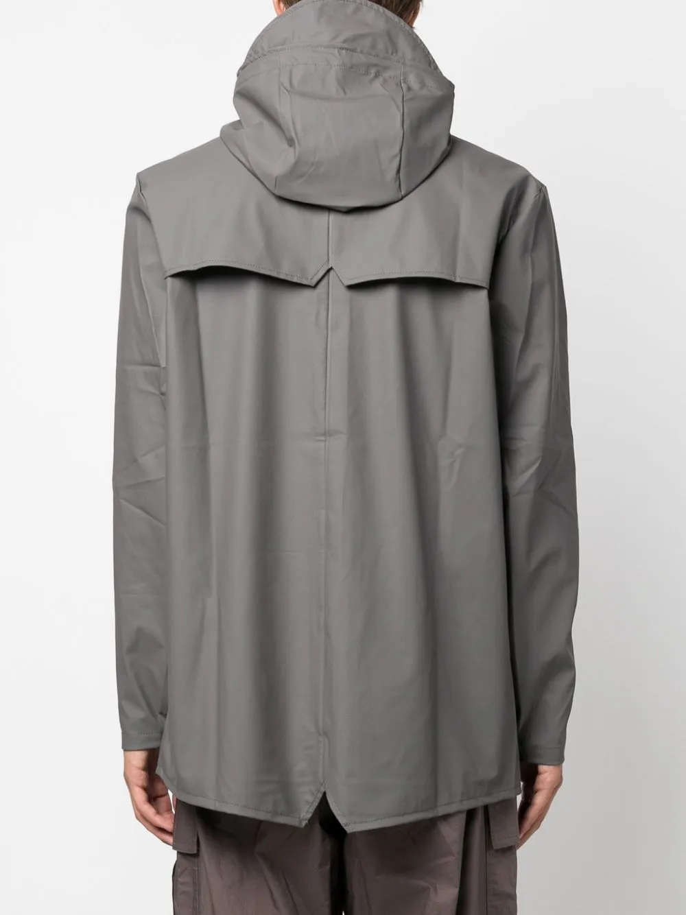 drawstring-hood press-stud parka coat