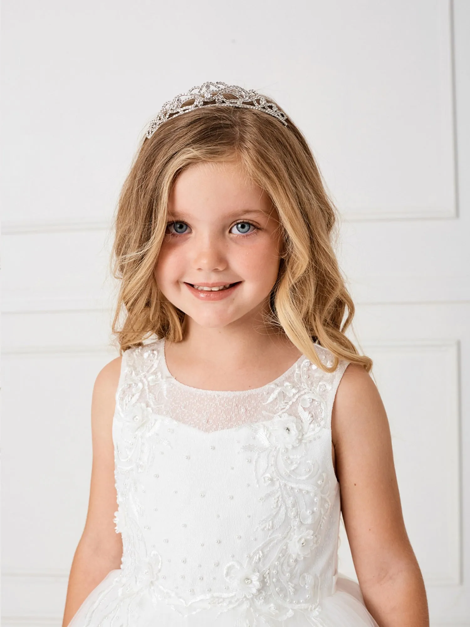 Girls Silver Rhinestone Tiara