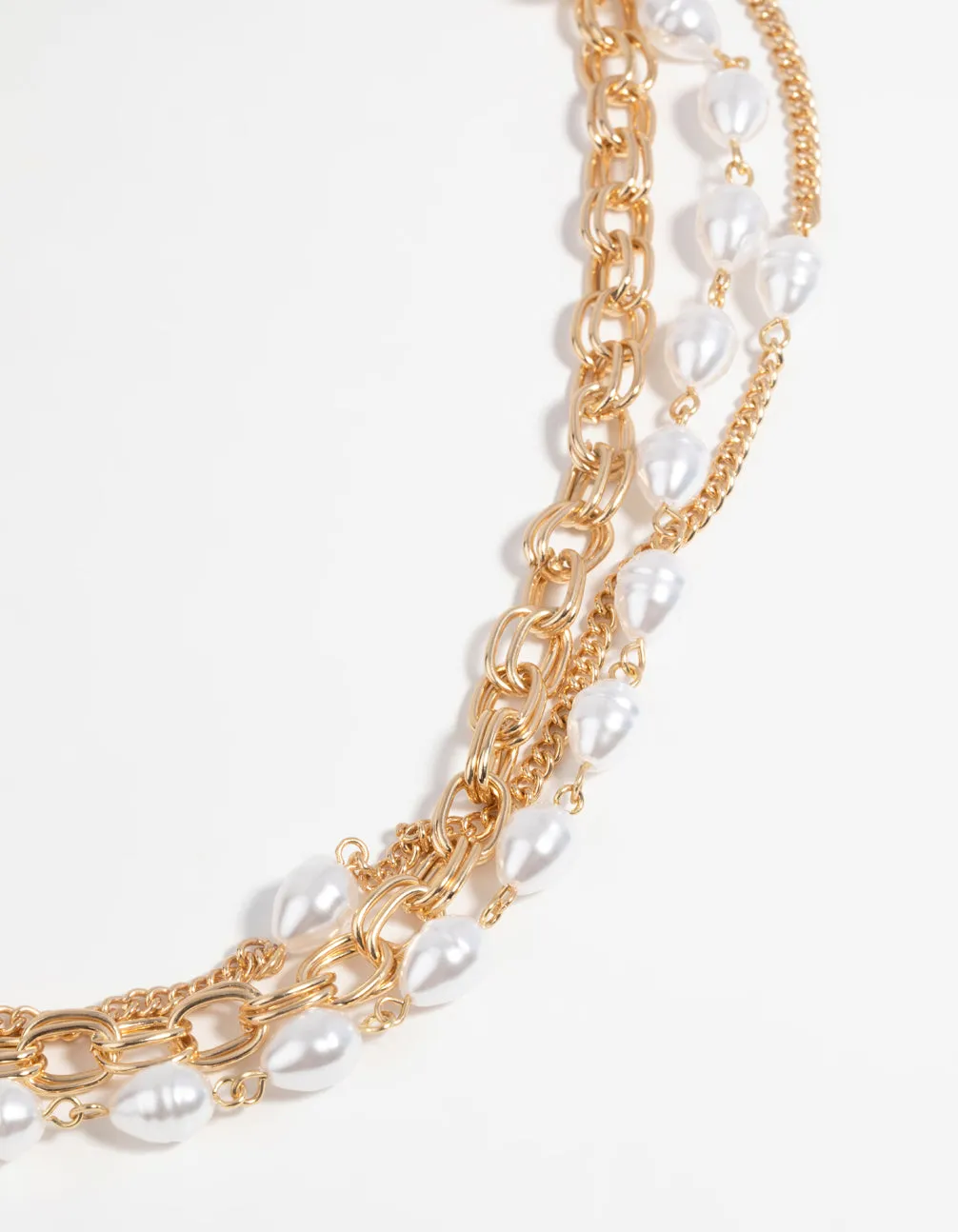 Gold Chain & Pearl Layered Belt