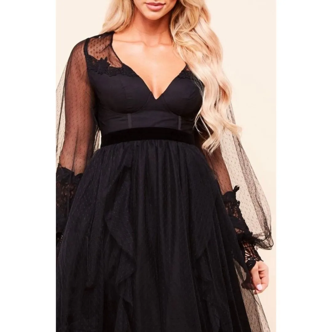 Gothic Princess Black Tulle Dress