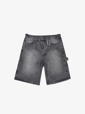 GREY WASHED DENIM JORTS "V1"