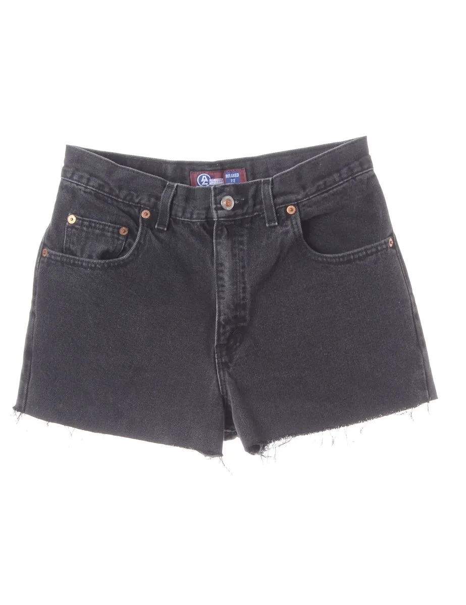 Label GRL PWR Embroidered Denim Shorts