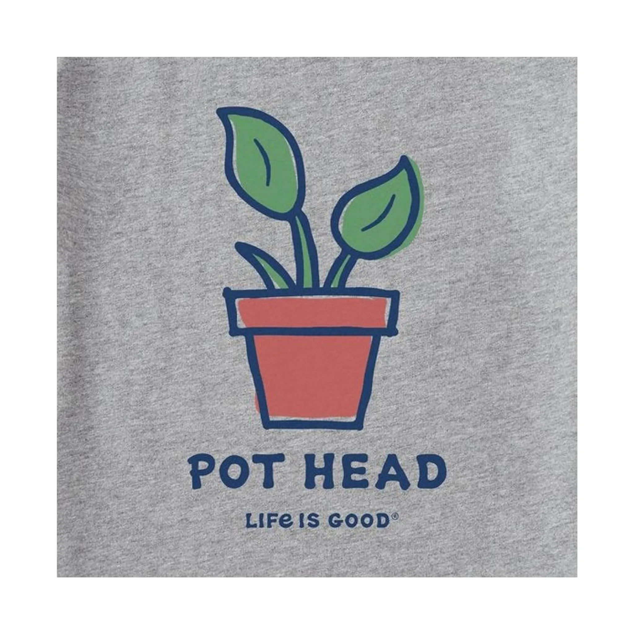 Life Is Good Women's Crusher Pot Head Plant - Heather Grey FINAL SALE