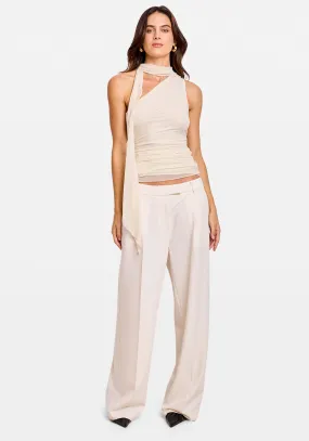 LOW RISE TAILORED PANT CREME