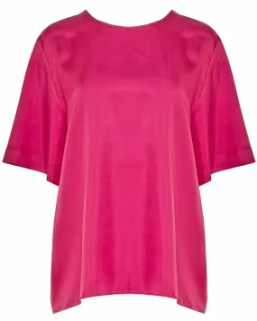 Magenta Silk Relaxed Tee