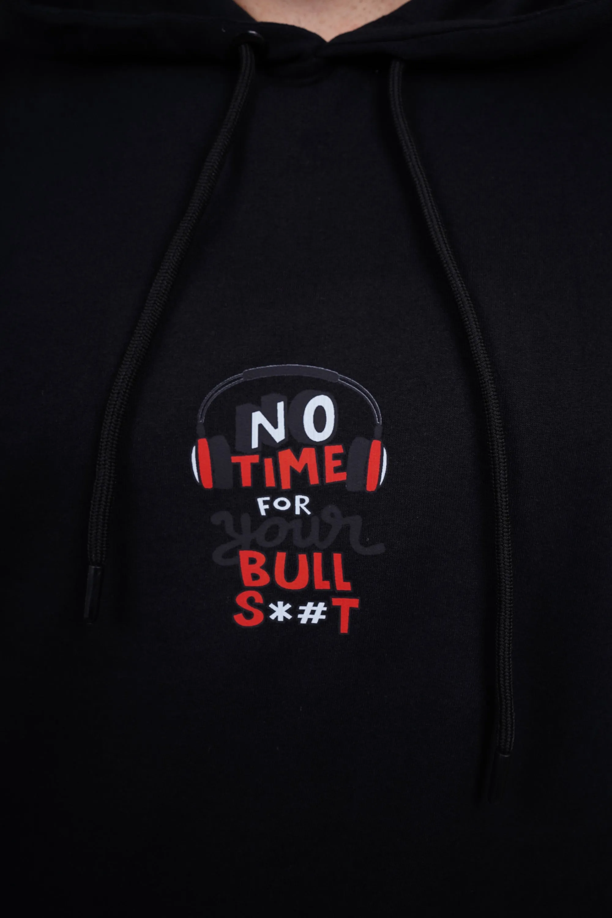 No Time For Your Relaxed fit Black Hoodie For Men By Demon Wear