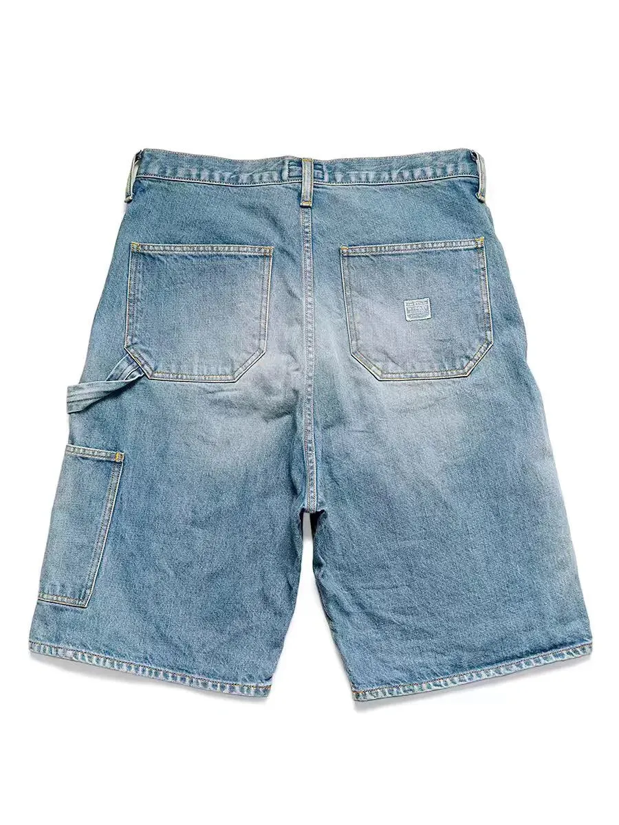 Non Hirata Hohiro Cotton Beading Denim Shorts - Loose Relaxed Fit