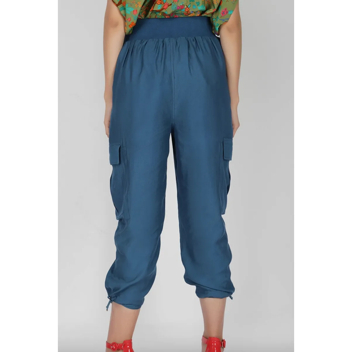 Patch Pocket Blue Cargo Pants