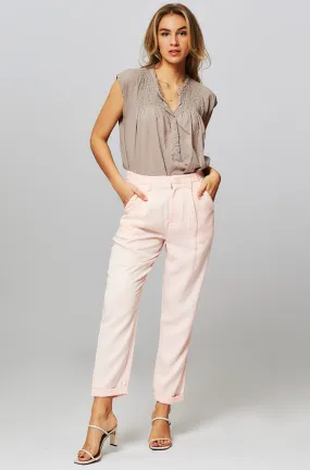 Rabens Saloner Abeline Tailored Pants in Pink