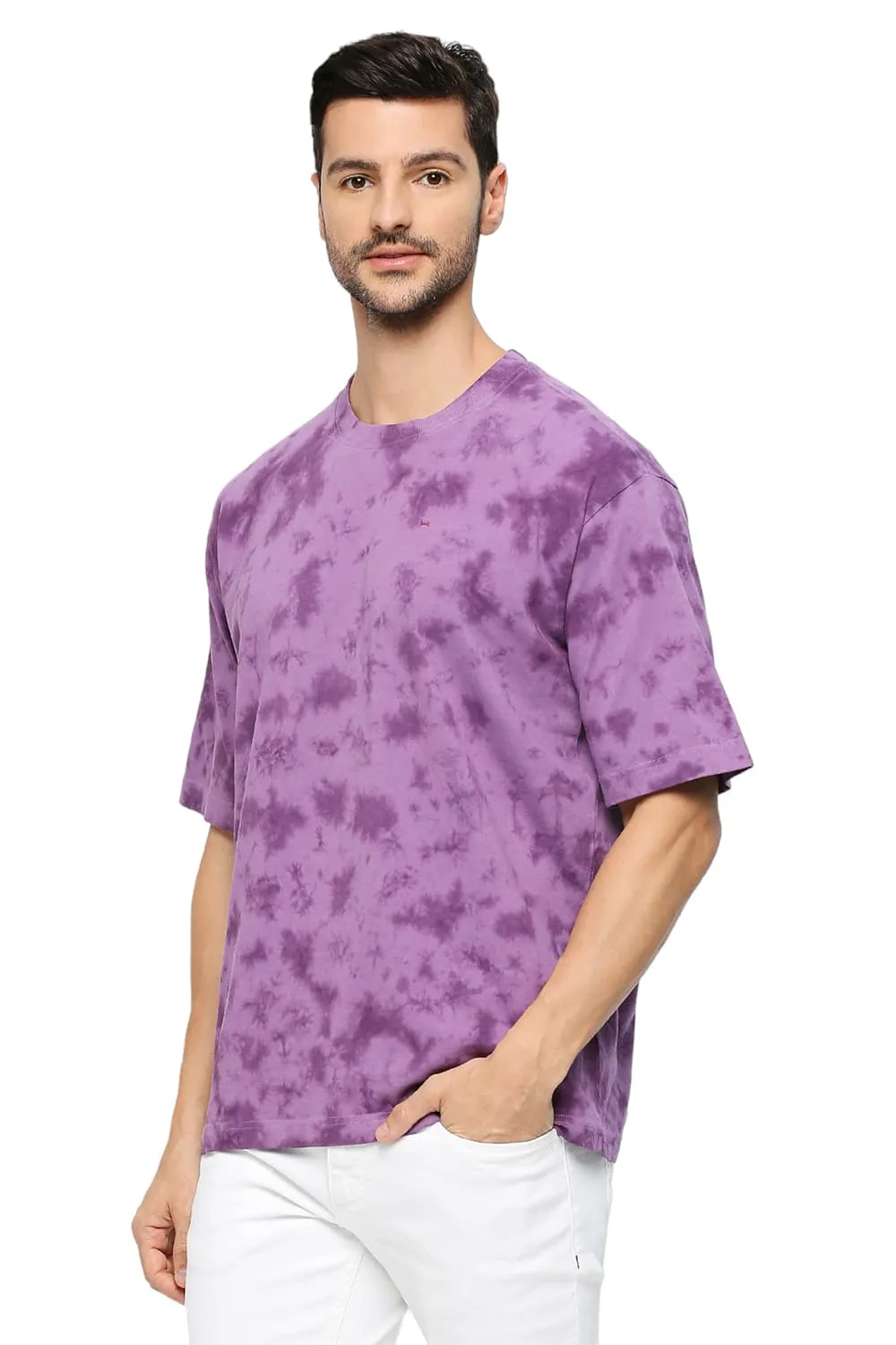 Relaxed Fit Cotton Tie Dye Crew T-Shirts