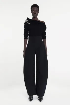 Rounded Tailored Trousers Black