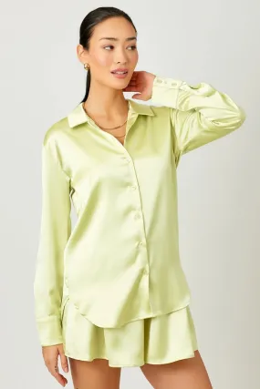 Silky Relaxed Shirt Lime