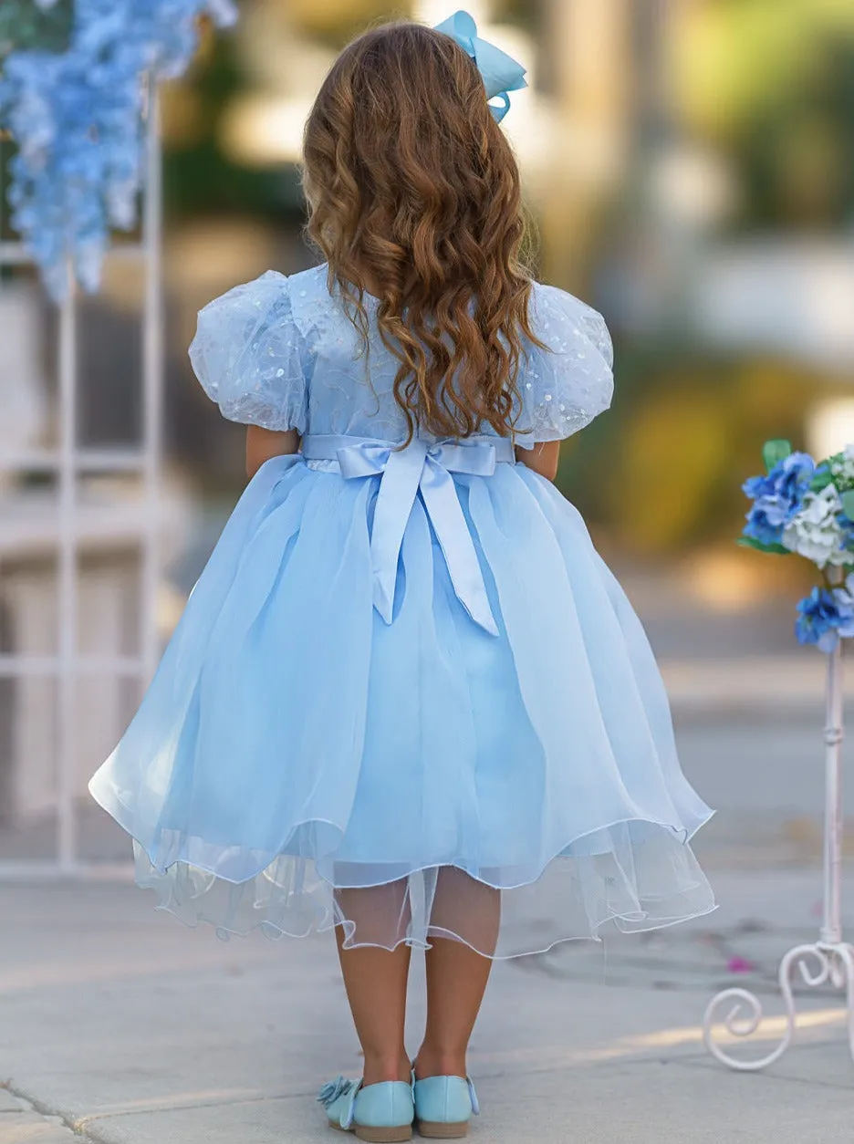 Starlight Glam Puff Sleeve Formal Dress