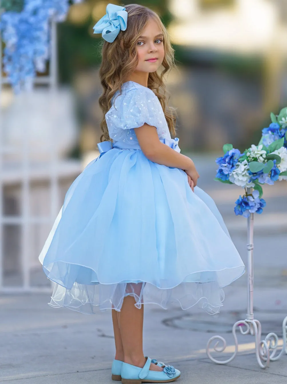 Starlight Glam Puff Sleeve Formal Dress