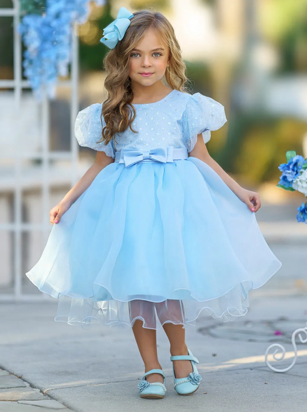 Starlight Glam Puff Sleeve Formal Dress