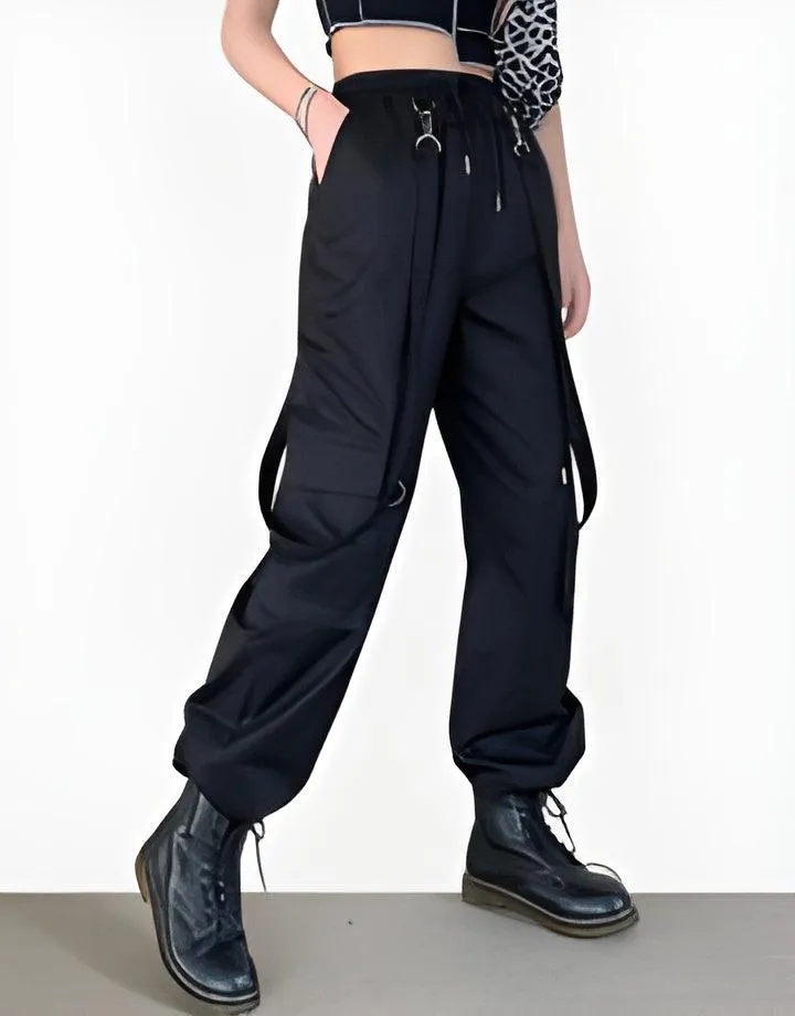 Techwear Cargo Pants With Straps Women