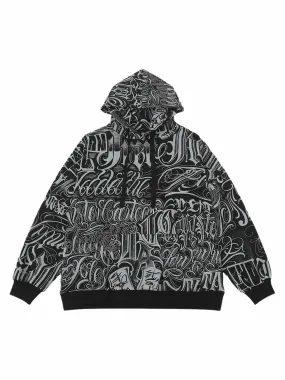 Thesupermade Print Oversized Hooded Sweatshirt