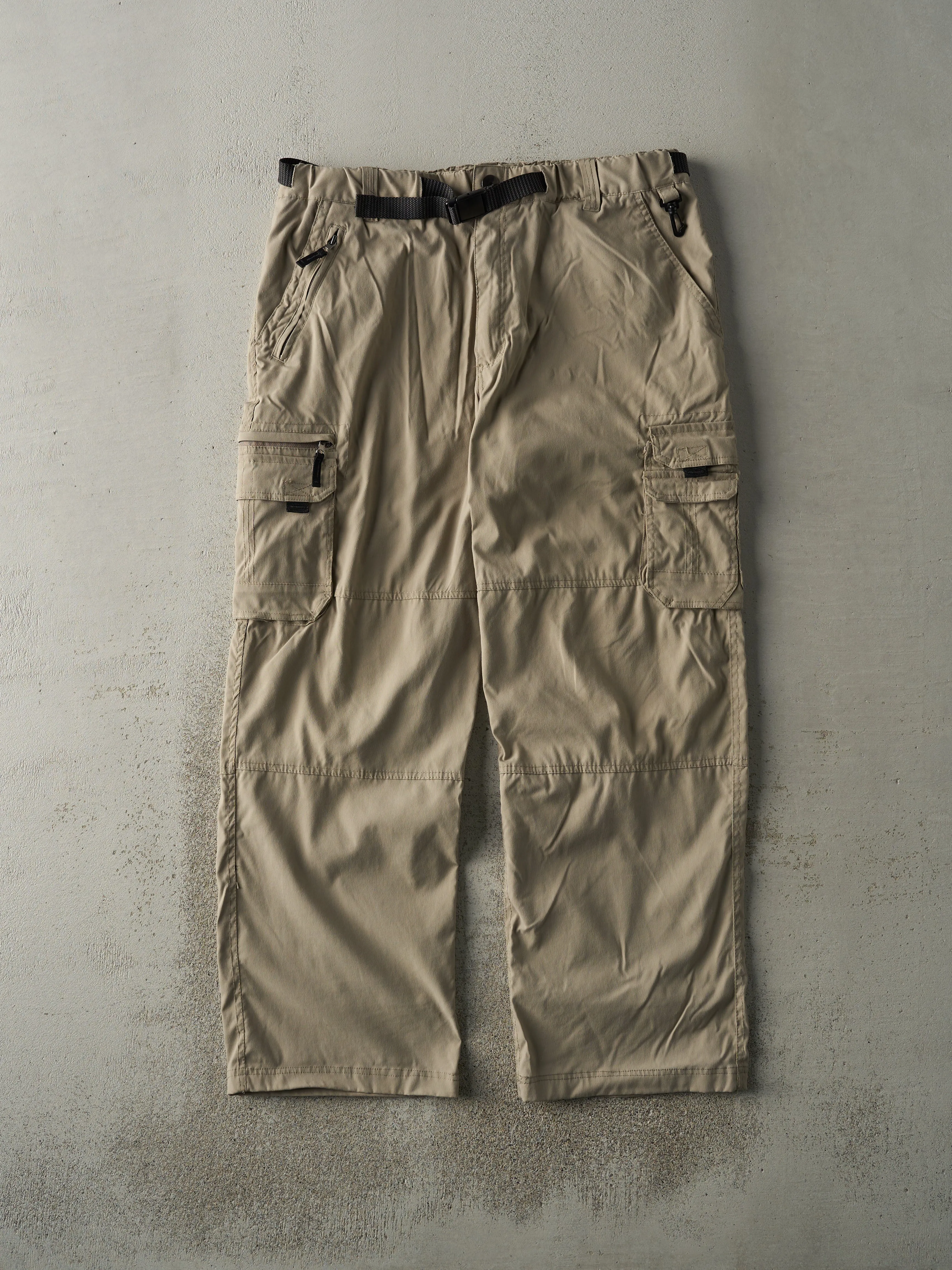 Vintage Y2K Beige Light Weight Cargo Utility Pants (36x29.5)