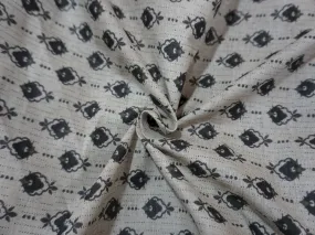 White And Black Fish Print Cotton Fabric