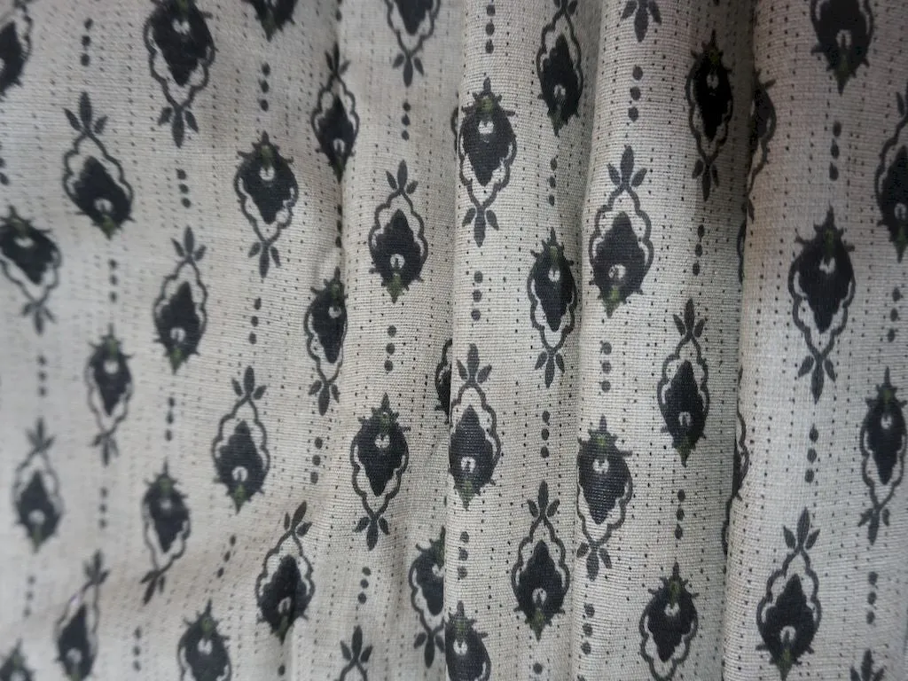 White And Black Fish Print Cotton Fabric