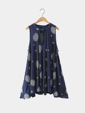 Wholesale Sleeveless Floral Print Casual Dress